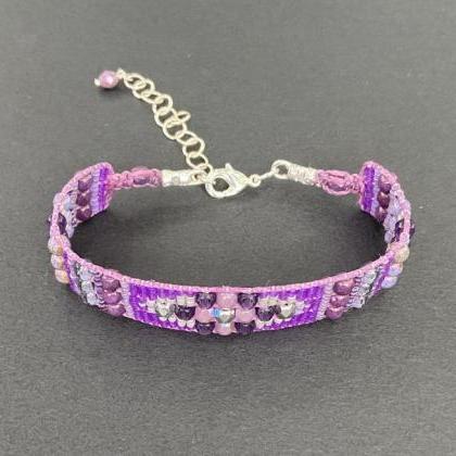 Bracelet Rhoda Loom Bracelet Purple..