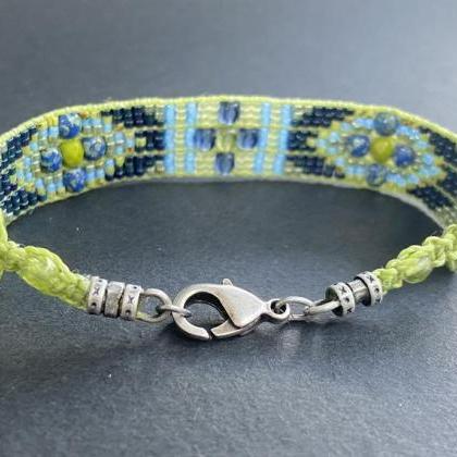 Bracelet Diane Loom Bracelet Blue Green Lime Navy..