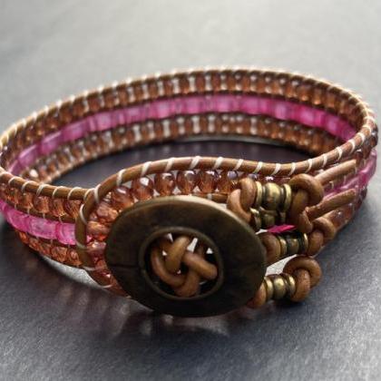 Kit Seafoam Picasso Rust Brown Bracelet Cuff..