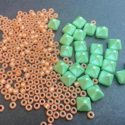 Kit Punk Spike Bracelet Cuff Leather 2-holed 6x6mm..
