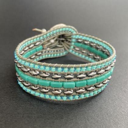 Kit Wide Leather Beaded Cuff Kit By Leila Martin..