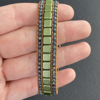 Kit Green Olive Montana Navy Picasso Bracelet Cuff..