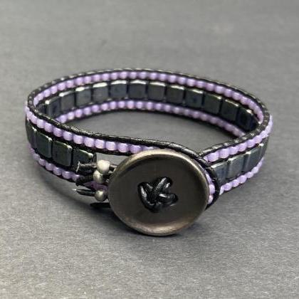 KIT Lavender Hematite Bracelet Cuff..