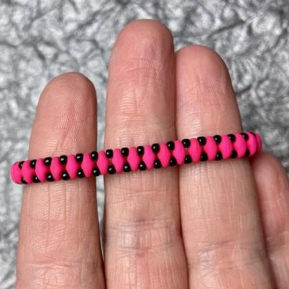 Kit Neon Pink Silver Simple Superduo Bracelet Easy..