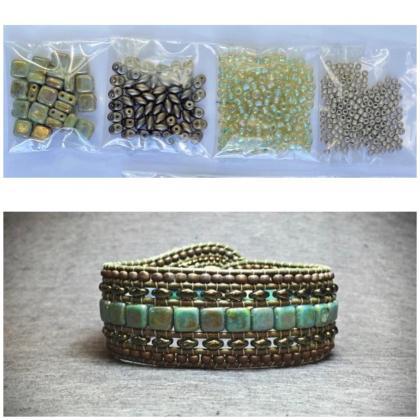 KIT Wide Leather Beaded Cuff Kit by..