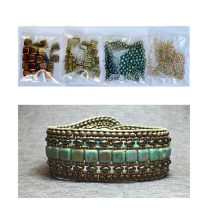 KIT Wide Leather Beaded Cuff Kit by..