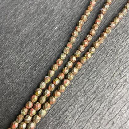 Strand Of 50 4mm Czech Glass Fire Polished Faceted..