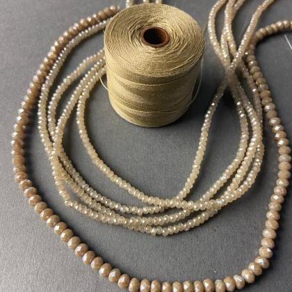 Lot Of 5 Strands Beige Taupe Khaki Neutral..