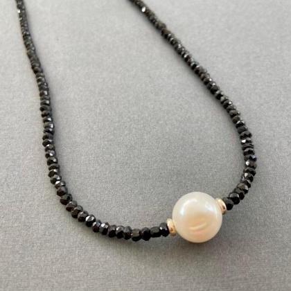 Large Freshwater Pearl Faceted Blac..