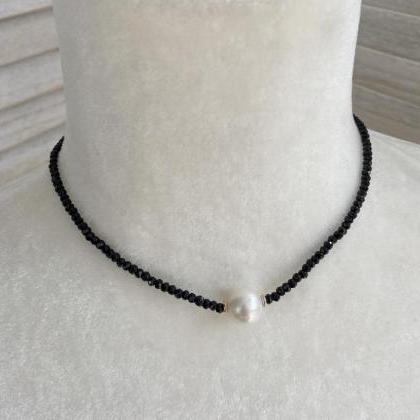 Large Freshwater Pearl Faceted Blac..