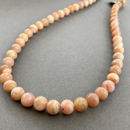 8mm Polished Round Natural Pink Opa..