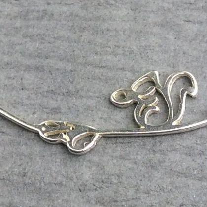 Sterling Silver Squirrel on a Branc..