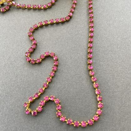 2.5mm Pink Fuchsia Solid Brass Gold Cup Chain..
