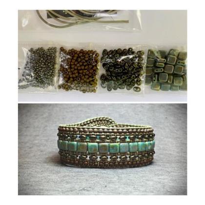 Kit Wide Leather Beaded Cuff Kit By Leila Martin..