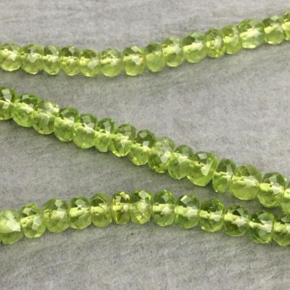 Polished Faceted Peridot Rondelles ..