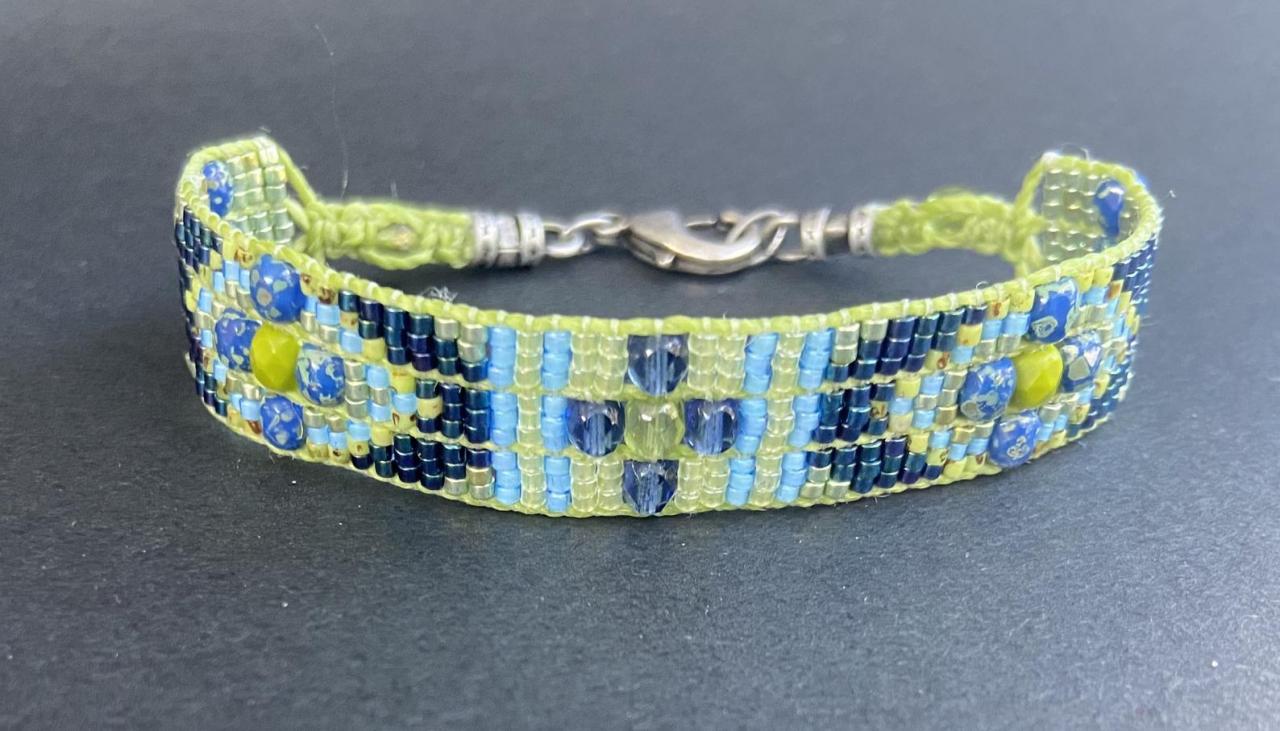 Bracelet Kit Diane Loom Bracelet Kit Diy Beginner Complete With Jewel Loom Blue Green Lime Navy Picasso