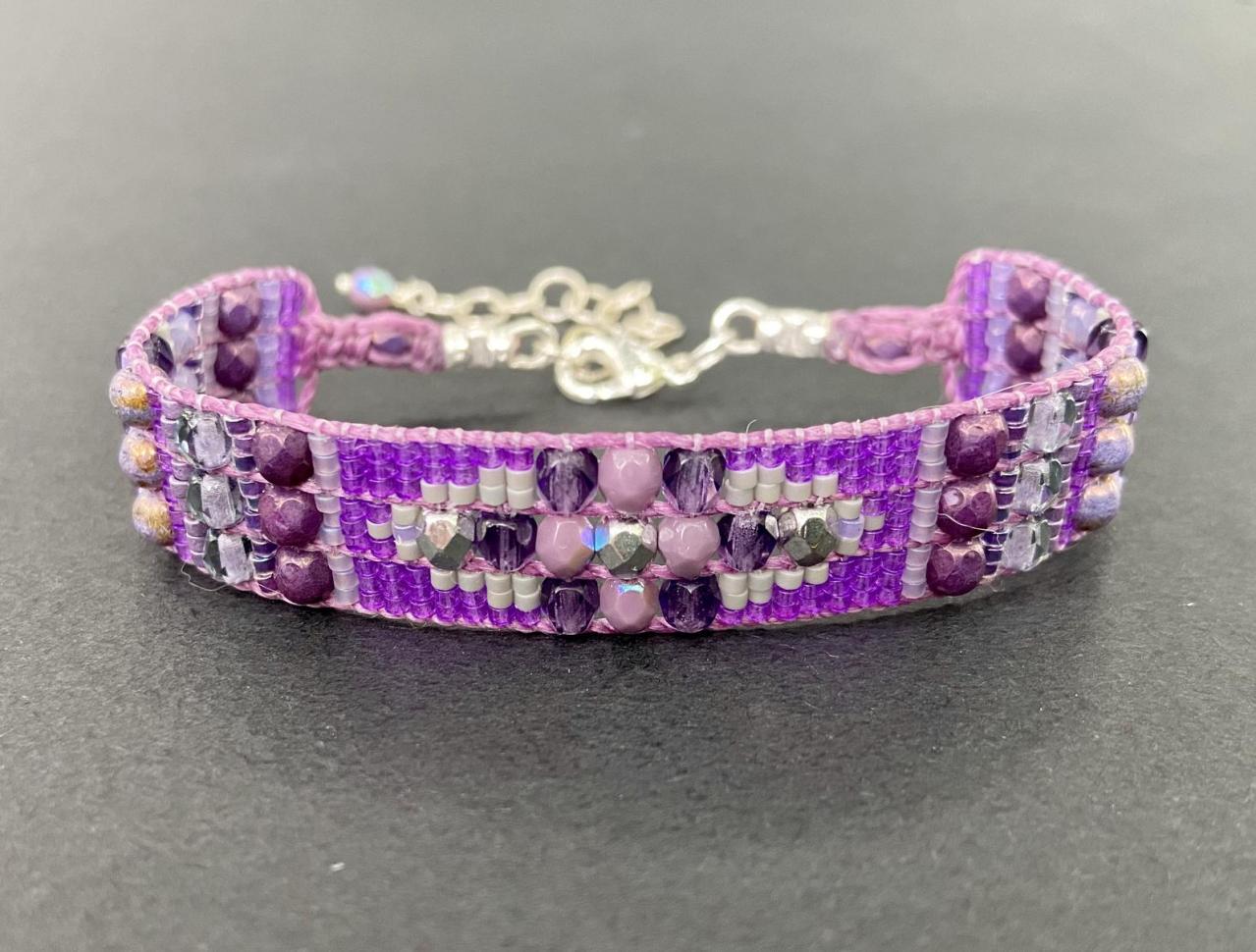 Bracelet Kit Rhoda Loom Bracelet Kit Diy Beginner Complete With Jewel Loom Purple Violet Plum