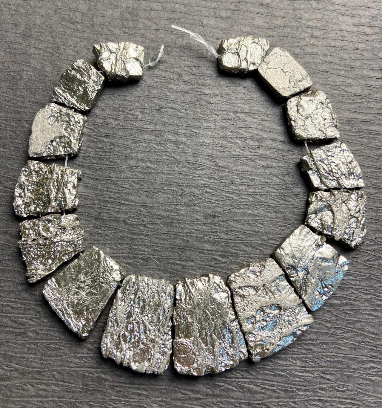 Statement Collar Druzy Quartz Bead Set Curved Silver Platinum Beads 50 Percent Off Was 29.99