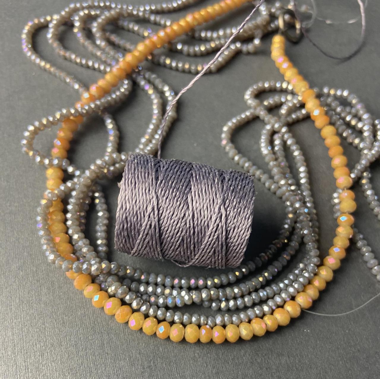 Lot Of 5 Strands Soft Pale Lavender Lilac Purple Graduated Crystal Strand Bead Crochet Kit #22