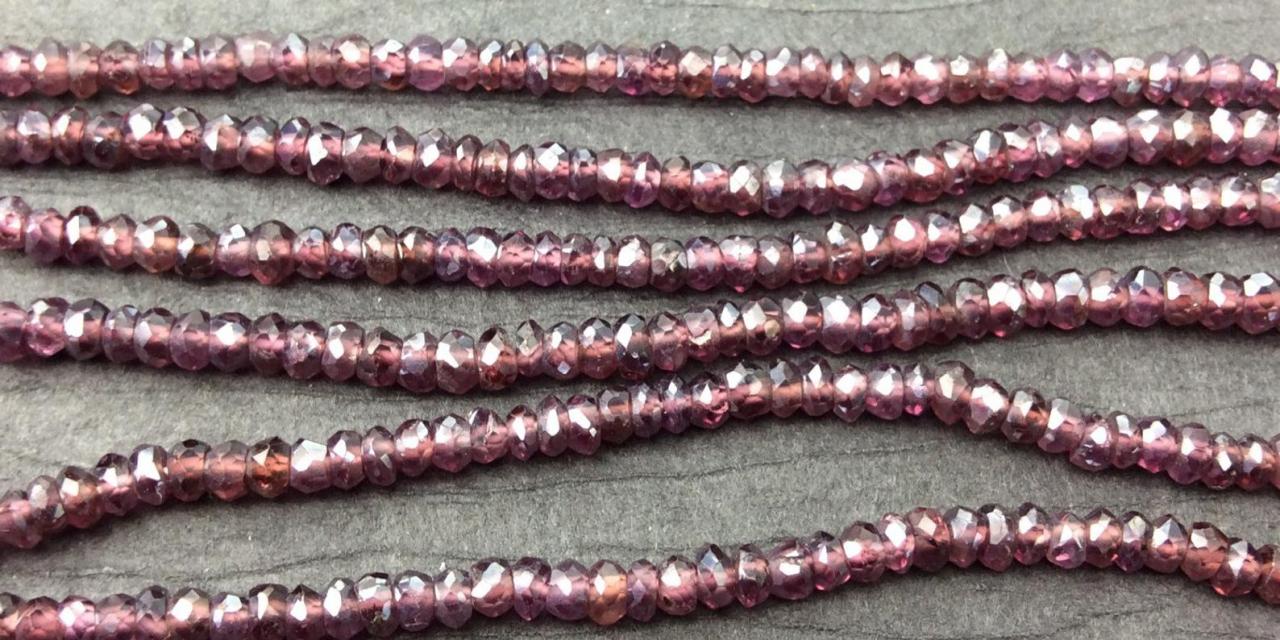 Mystic Garnet Faceted Rondelle Bead Strand Titanium Coated 3x4mm SALE 50% Off Was 24.99
