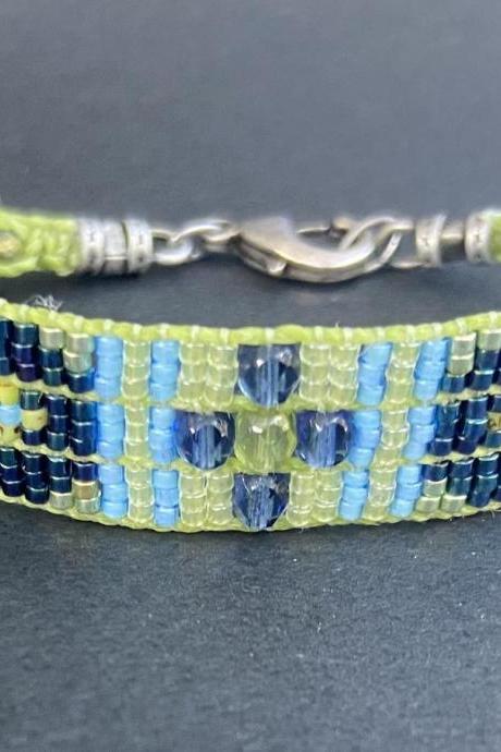 Bracelet KIT Diane Loom Bracelet Kit DIY Beginner Complete with Jewel Loom Blue Green Lime Navy Picasso