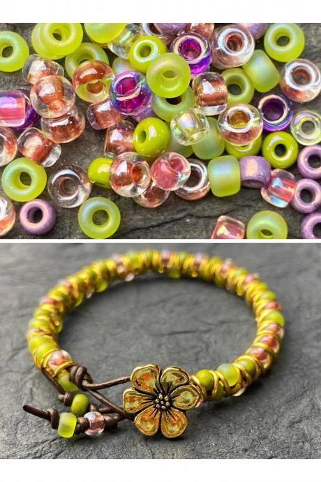 KIT Sweet Succulent Zig Zag Silver Celtic Bracelet DIY Easy Beginner No Tools Gold Silver Copper Green Pink Purple
