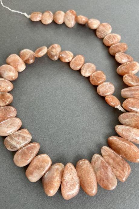 Tabular Oval Asymmetrical Sunstone Side Drilled Natural Rare Beads Norway Sweden 50 Percent Off Was 49.99