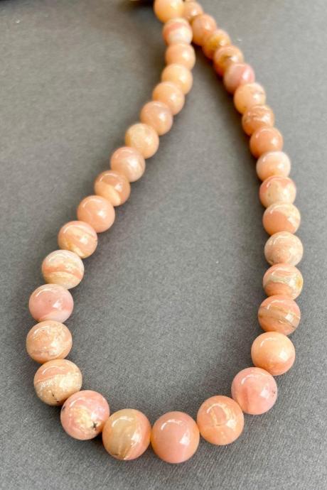 8mm Polished Round Natural Pink Opal Calm Soothe Hope Gemstone Bead Strand SALE 50 Percent Off was 35.99