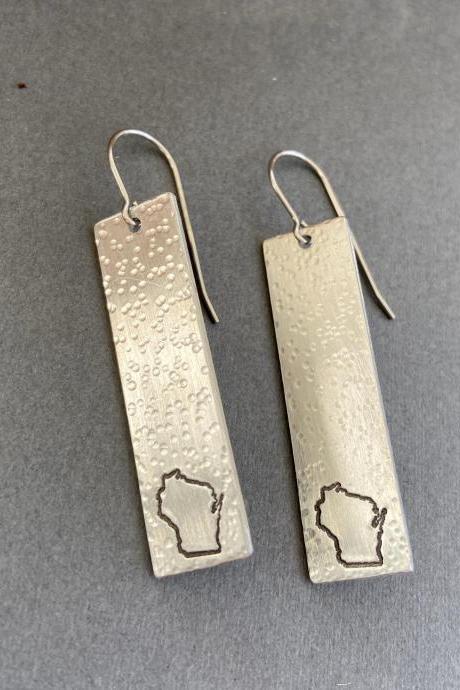 Wisconsin State Pride Bubbler Bubble Texture Earring Midwest Girl Cheesehead Cheese Long Dangle