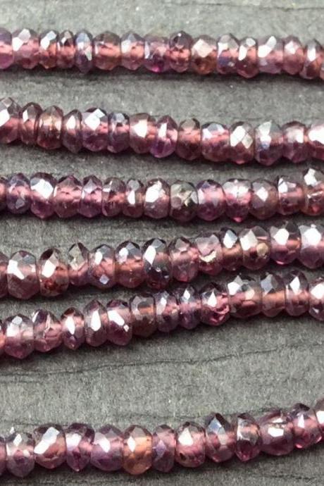 Mystic Garnet Faceted Rondelle Bead Strand Titanium Coated 3x4mm SALE 50% Off Was 24.99