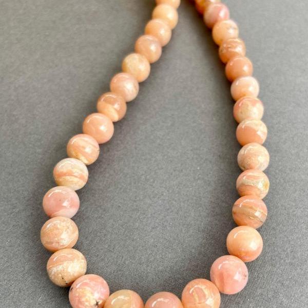 8mm Polished Round Natural Pink Opal Calm Soothe Hope Gemstone Bead Strand SALE 50 Percent Off was 35.99